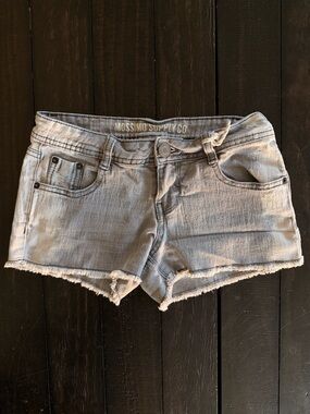 Mossimo Supply Co Gray Wash Frayed Denim Shorts | 3